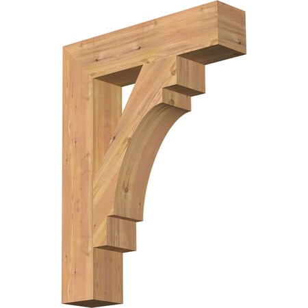 Ekena Millwork Merced Block Smooth Bracket, Western Red Cedar, 5 1/2"W x 26"D x 34"H BKT06X26X34MRC05SWR
